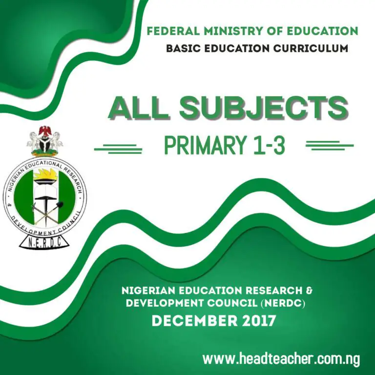 NERDC Nigerian National Curriculum Primary 1-3