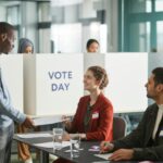 People Inside a Voting Center - meaning of civic education